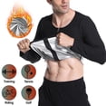 thumbnail image 3 of WMTBSRSW Sauna Suit for Men Long Sleeve Sauna Shirt Zipper Sweat Tops for Gym Workout Fitness Exercise Silver 5X-Large, 3 of 6