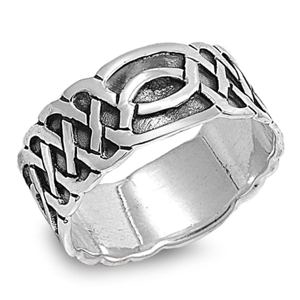 .925 Sterling Silver~ ~Celtic Infinity Band Size 4/5/6/7/8/9/10/11/12/13/14 