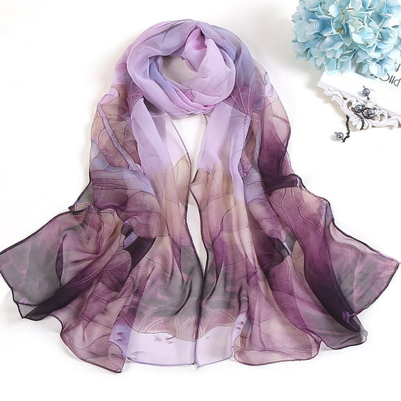 Lroveb Silk Scarf for Women Summer Sunscreen Scarf Beach Long Thin Scarves