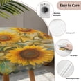 thumbnail image 3 of Sunflower Round Tablecloth for 36-44 Inch Tables, Fitted Table Cover with Elastic Edge, Botanical Summer Floral Watercolor Waterproof Outdoor Table Cloth Protector for Patio Garden Dinner Picnic, 3 of 9