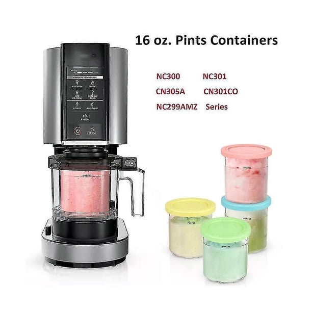4pcs Ice Cream Pints And Lids For Ninja Creami Nc301 Nc300 Nc299amz Series Ice Cream Storage Contai
