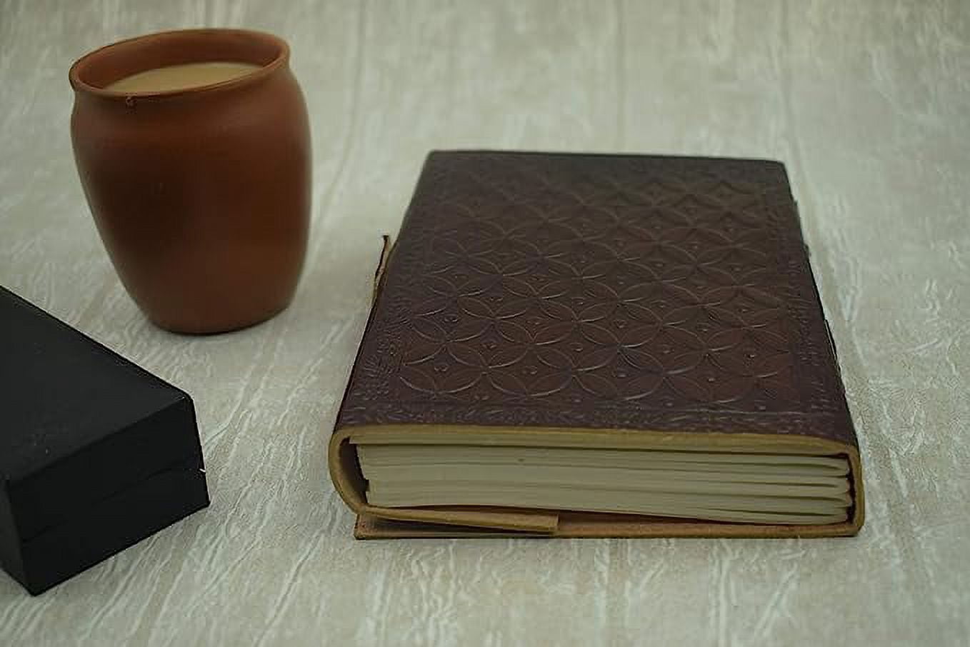 OVERDOSE The Journey Vintage Leather Journal | 240 Pages of Antique Handmade Un Paper, Leather Sketchbook, Drawing Journal, Great Gift for Men and Women (5" x 7" inch, 12.7 x 17.78 cm)