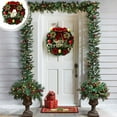 thumbnail image 6 of OEFNTAC Christmas Decor Artificial Christmas Wreath for Front Door 30x30cm Red PVC Holiday Decor Indoor Outdoor Xmas Garland, 6 of 7