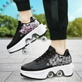 thumbnail image 5 of Roller Skate Shoes for Woman, Double-Row Deform Wheel Automatic Walking Shoes, Retractable Roller Skate, Shoes with Wheels, Skating Shoes for Outdoor Fun & Fitness, 5 of 6