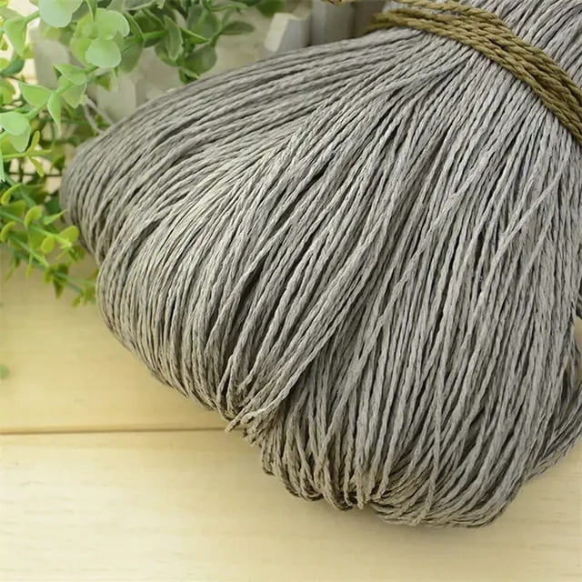 600 Meter 500g Summer Raffia Yarn Crochet Natural Straw Threads Handcrafts For DIY Knitting Hat Handbag Basket Rattan Material