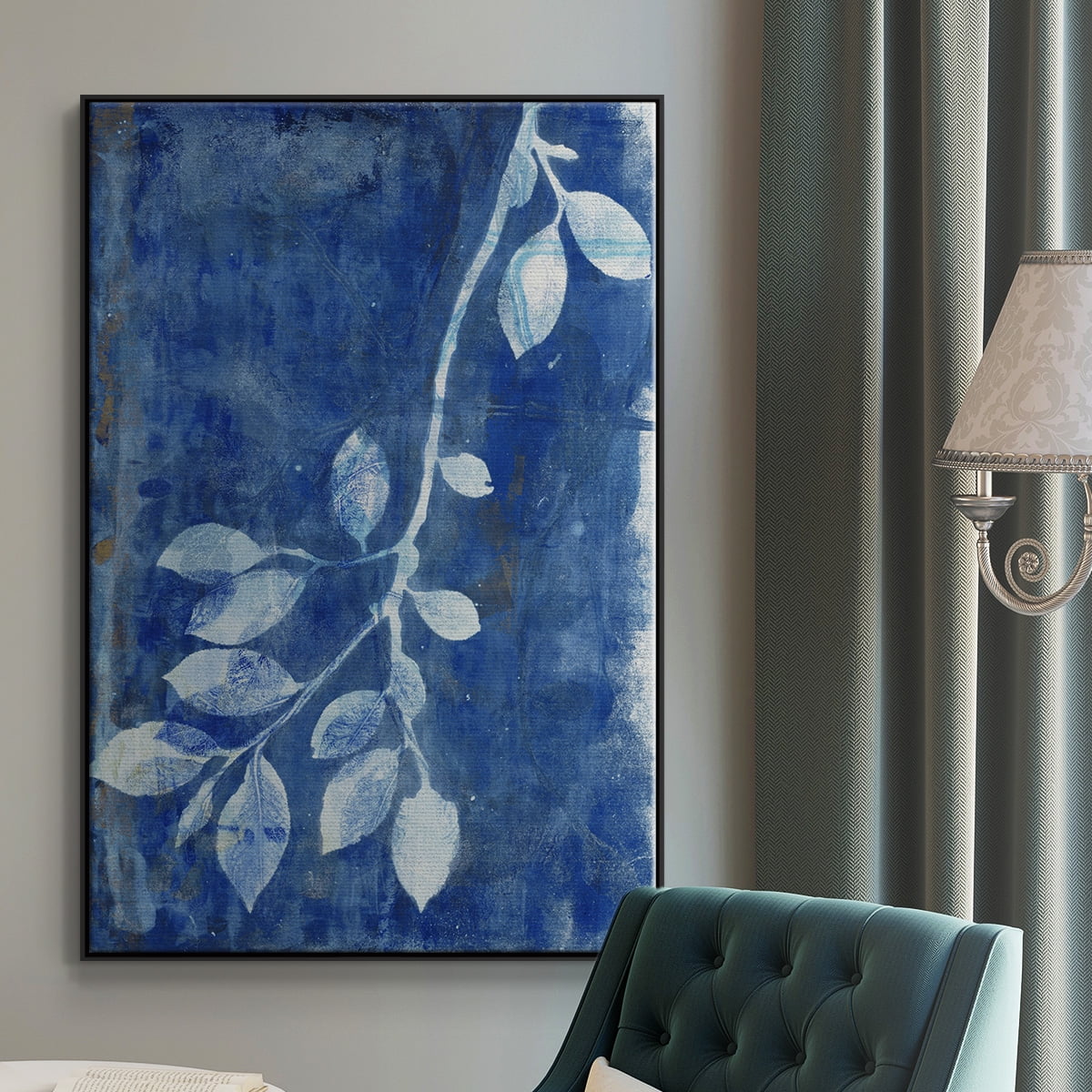 Branching Out XIX Framed Premium Gallery Wrapped Canvas - Ready to Hang - 27 x 41 - Black Floating Frame