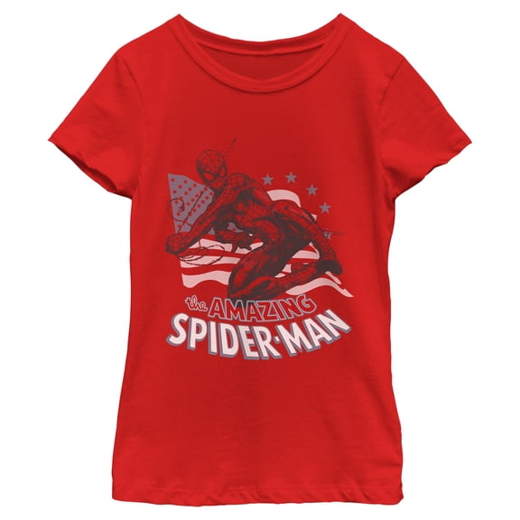 Girls Marvel: Spider-Man The Amazing American Spidey T Shirt