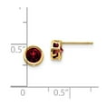 thumbnail image 3 of 14K Yellow Gold Earring Birthstone (01) January Women'S Garnet Round Red 5 mm, 3 of 3