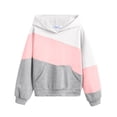 thumbnail image 1 of Sudadera con capucha Arshiner para niñas en bloque de color rosa neón tallas 10-11 años, 1 of 9