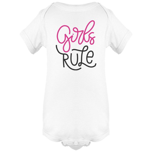 Girls Rule Catchphrase Bodysuit Infant -Image by Shutterstock, Newborn