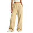 thumbnail image 2 of EnJoCho Kids Girls Sweatpants Wide Leg Baggy Straight Open Bottom Athletic Elastic Jogger Pants Breathable Trousers For Spring Outdoor School Daily Casual Active Bottoms, 2 of 7