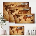 thumbnail image 4 of Designart ' Ancient World Map XI ' Vintage Canvas Wall Art Print, 4 of 4