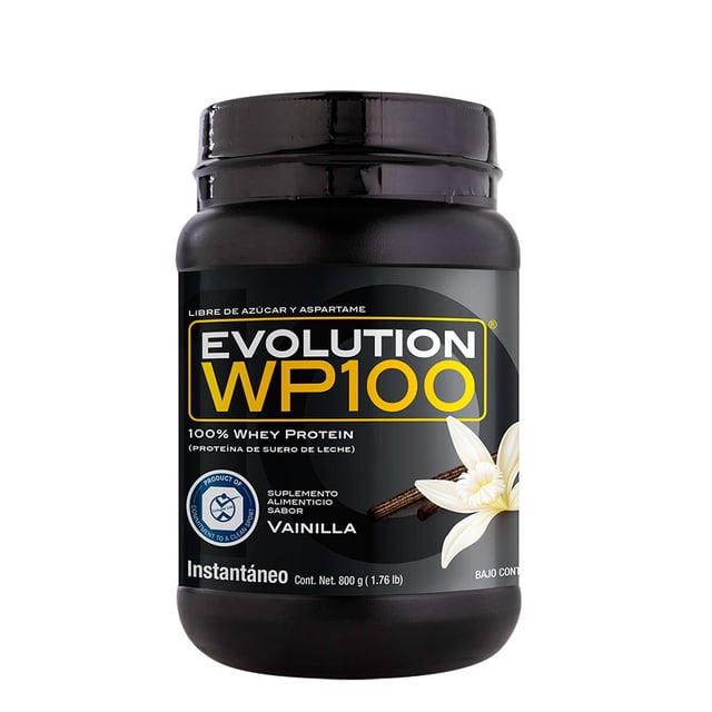 Proteína de Suero de Leche, WP100, Whey Protein, 800 Gramos (Sabor Vainilla) Evolution Nutraceutical Company Suplemento alimenticio