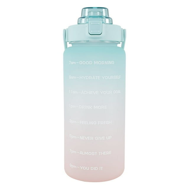 2L Water Bottle with Straw Water Storage Container BPA-free Drinking Bottle Water Jug Measured Water Bottle Recyclable Bottle for Gym Outdoor Sports with Inspirational Time Markers