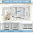thumbnail image 5 of Pefilos 32" Large Wooden Cat Litter Box Enclosure Hidden Cat Washroom with Divider, Cat House Furniture, White, 5 of 7