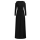 thumbnail image 5 of ICHUANYI Clearance Fashion Women's Elegant Sexy Long Sleeve V-Neck Dress Solid Color Long Dress Skirt Dress(Black, XXL) Ichuanyi Ichuanyi, 5 of 5