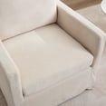 thumbnail image 6 of 30'' Wide Swivel Accent Chair, Mid Century Upholstered Reading Chair with Removable Back Cushion, 360 Degree Comfy Armchair Single Sofa Chair for Living Room, Nursery, Beige, 6 of 9