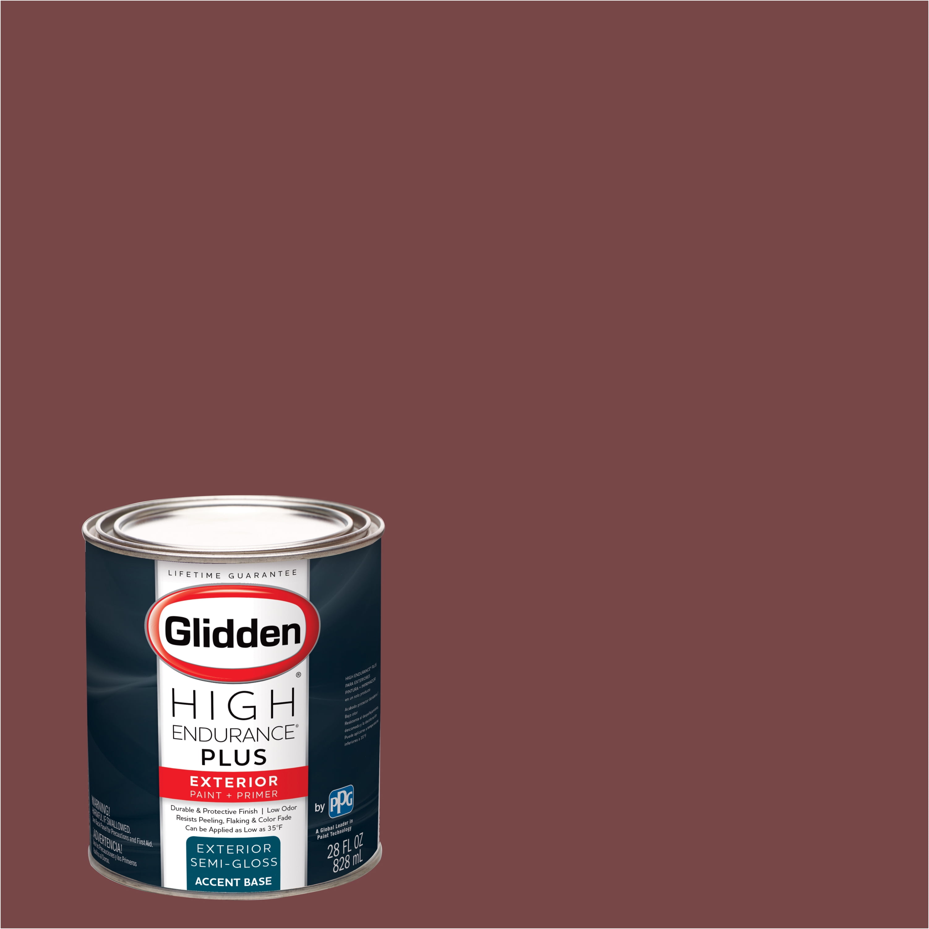Glidden High Endurance Plus, Exterior Paint, Tomahawk Red, 90RR 11/