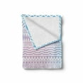 thumbnail image 2 of Afghan Soft Flannel Fleece Throw Blanket, Geometric Shapes with Triangles Rhombuses and Herringbone Zigzag Stripes, Cozy Plush for Indoor and Outdoor Use, 50" x 70", Lilac and Pale Blue, by Ambesonne, 2 of 6