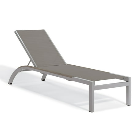 Oxford Garden Argento Armless Chaise Lounge with Tekwood Vintage Side Rails - Titanium Sling (Set of 4)