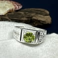 thumbnail image 6 of Peridot Ring for Men: Greek Sterling Silver Statement Jewelry, 6 of 9