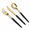 102PCS Gold Plastic Cutlery with Black Handle, variant on 102heavy Duty Black And Plasticware Set 34 Guests
