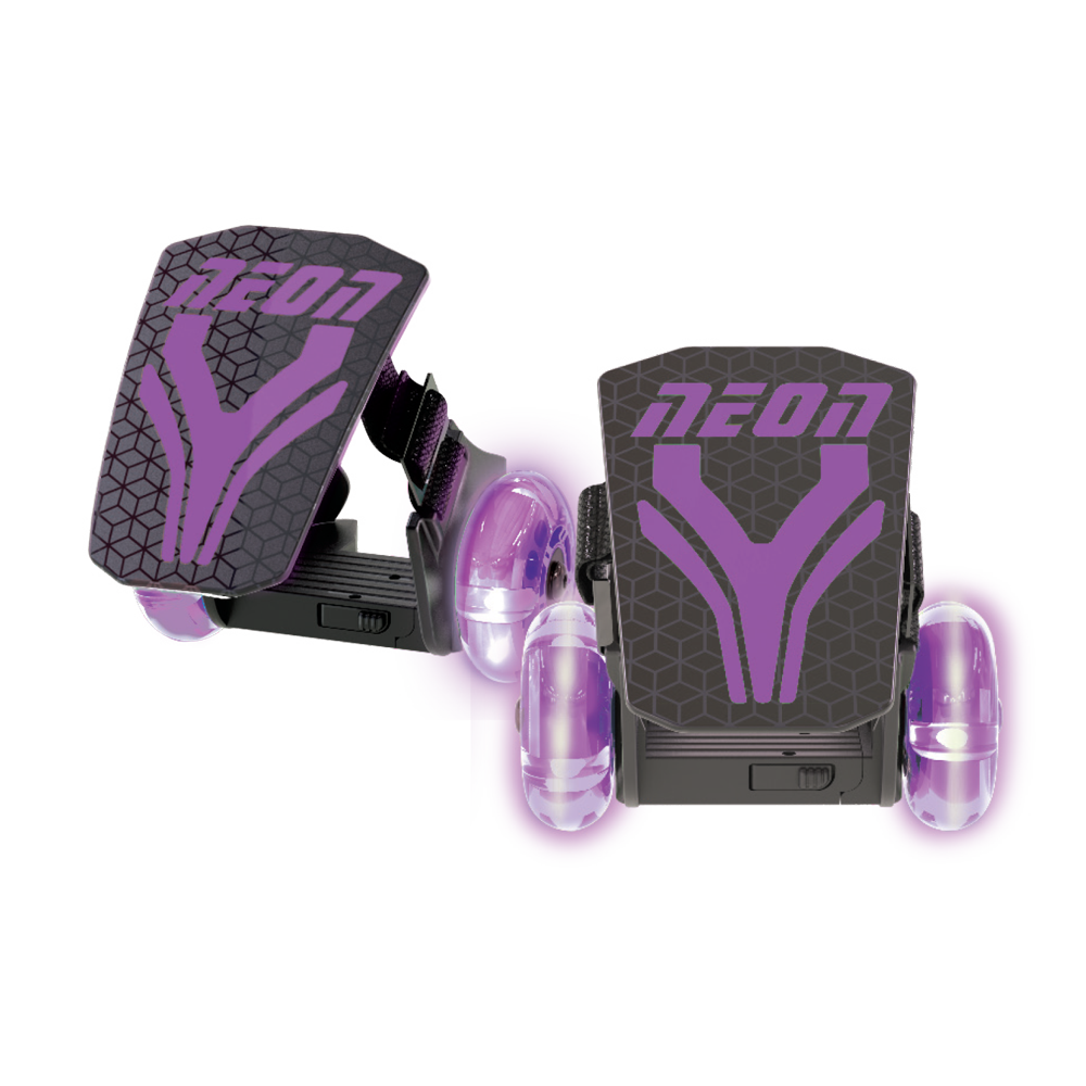 Neon Vybe Heel Skates Street Roller Purple for Kids, with LED lightup