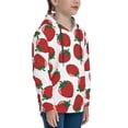 thumbnail image 3 of Lsque Hand Drawn Strawberry Patten Youth Hoodie Sweatshirt Pullover with Kangaroo Pocket Boys and Girls Hoodie Warm Hoodie for Kids-Medium, 3 of 6
