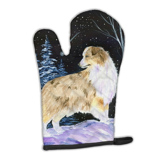 Starry Night Australian Shepherd Oven Mitt