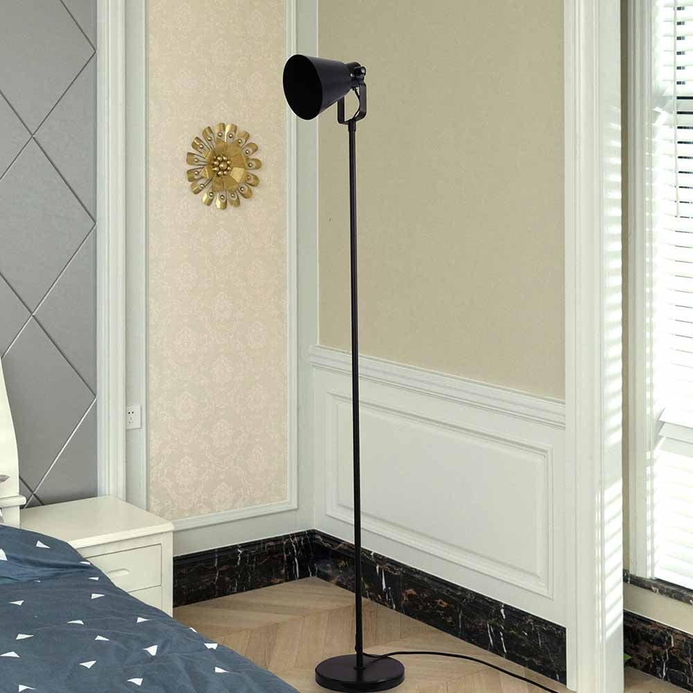 Mainstays Modern Floor Lamp, 64 in, Adjustable Shade, Black Finish, 1-Pack