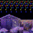 thumbnail image 3 of Guirnalda de luces LED para decoración navideña 2025 para exteriores, 8/12 m, conector impermeable, luz de carámbano, decoración de Año Nuevo 2025 para el hogar, 3 of 5