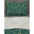 thumbnail image 3 of Tropic Comforter & Sham Bedding Set, Abstract Natural Greenery Exotic Jungle Monstera Leaves Botany Composition, 3 pcs Duvet Set Microfiber Filling Quilt, 5 Sizes, Forest Green Mustard, by Ambesonne, 3 of 4