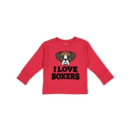 

Inktastic I Love Boxers Gift Toddler Boy or Toddler Girl Long Sleeve T-Shirt