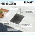 thumbnail image 5 of Ruvati 13 in Workstation Prep Sink with Cover Undermount 16 Gauge Single Bowl, 5 of 11