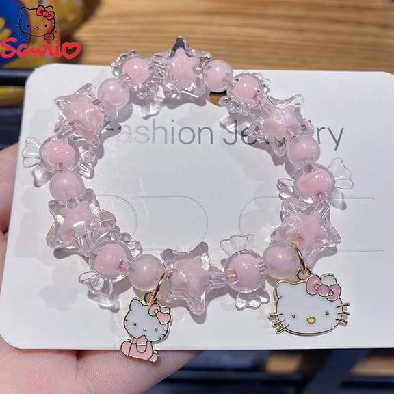 Halloween Christmas Holiday Gift Sanrio Bracelet Hello Kitty Y2k Crystal Bracelet Anime Cinnamoroll Melody Girls Kawaii Jewelry Ornaments Accessory Birthday Gift
