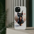thumbnail image 4 of DistinctInk Tough Case for Apple iPhone 13 (6.1" Screen), Compatible with MagSafe Charging - Valentine's Day Doberman Pinscher, 4 of 6