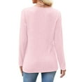 thumbnail image 3 of Womens Ribbed Knitted Fall Sweater, Long Sleeve Pullover for Women Fashion Loose Fit Solid Color Lace V Neck Sweaters, 3 of 6