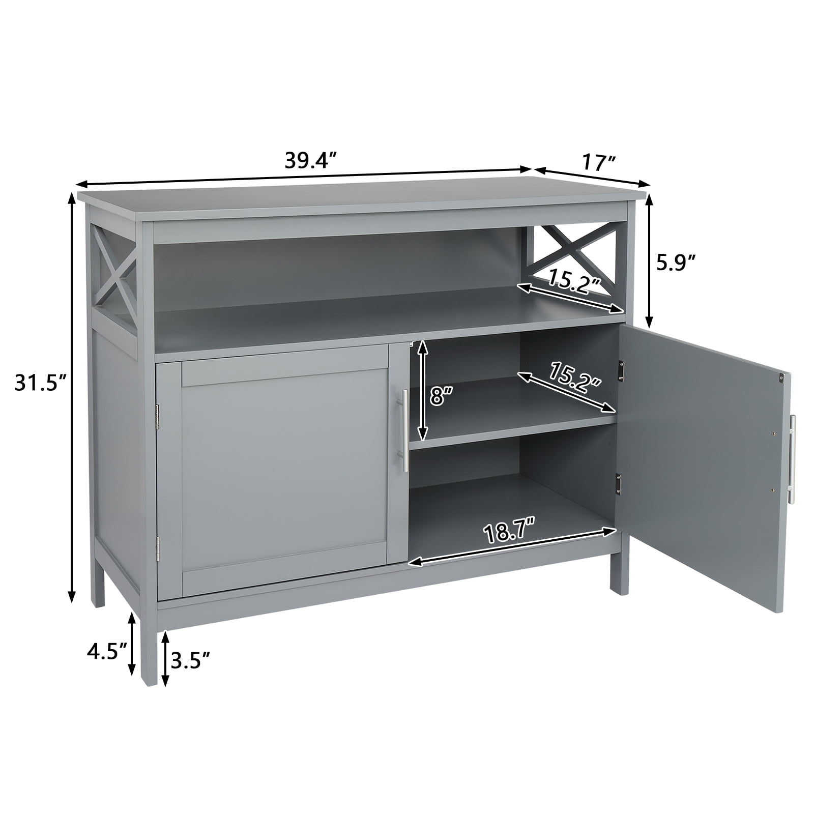 Lowestbest Kitchen Accent Buffet Side Cabinet, Entrance Service Locker Entrance Kitchen Restaurant Console, Gray Lowestbest Kitchen Accent Buffet Side Cabinet, Entrance Service Locker Entrance Kitchen Restaurant Console, Gray