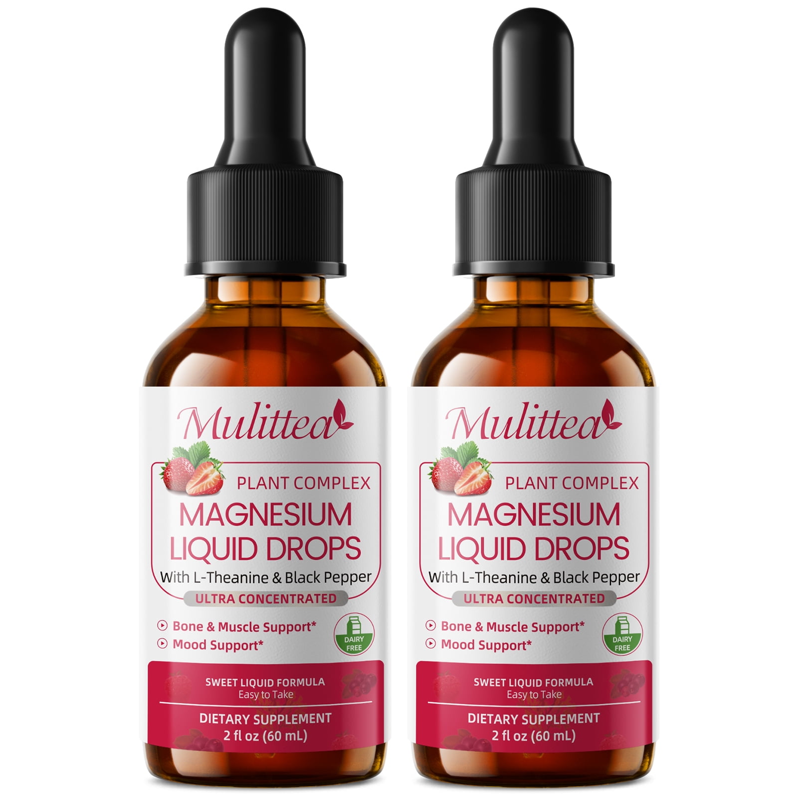 (2 Pack) Magnesium Glycinate Liquid Drop, for Relaxation, Muscle & Sleep Support, 4 fl oz
