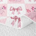 thumbnail image 5 of Erosebridal Kawaii Checker Bow Quilt Full for Women Girls, Cute Axolotl Plaid Ribbon Full Bedspread Sets, 3-Piece, 5 of 7