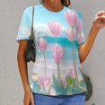 thumbnail image 6 of Vibe Blooming Tulips Women's T-Shirt Short Sleeve T Shirts Tops Tee Ladies Loose T, 6 of 6