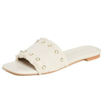 

Stuart Weitzman Ladies Oat Pearl Slide Sandal Brand Size 36 ( US Size 5.5 )