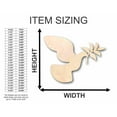 thumbnail image 2 of Unfinished Wood Peace Dove Shape - Bird - Wildlife - Craft - up to 46" DIY 24" / 1/8", 2 of 3