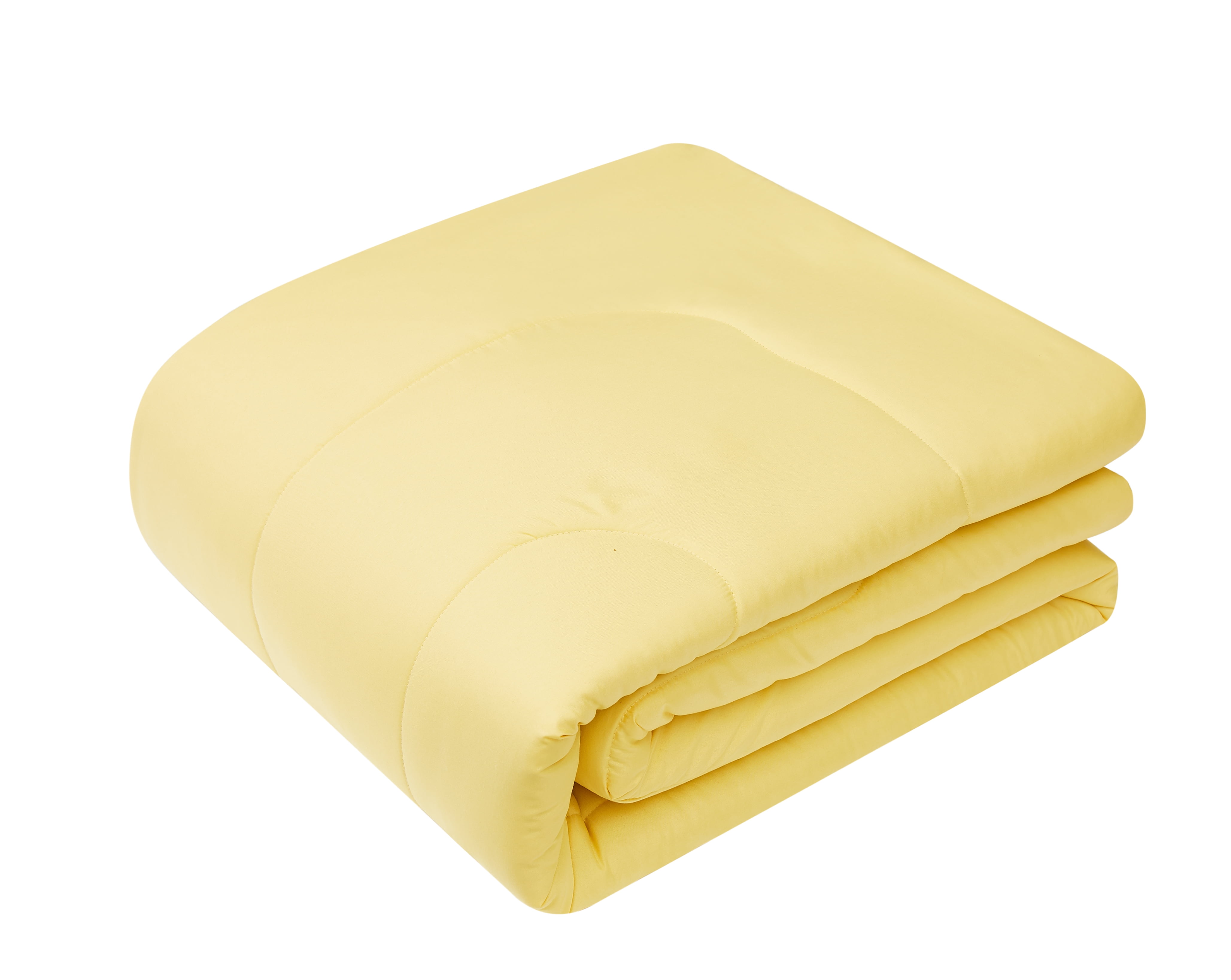 Mainstays 7 Piece Reversible Bed in a Bag Comforter Set with Sheets, Yellow, Queen