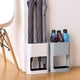 thumbnail image 5 of Oval umbrella stand, White, ABS resin/Steel, Minimalist design, 21.5 x 8 x 28 cm (LxWxH), 5 of 5