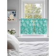 thumbnail image 3 of Teal Coastal 2 Panel Kitchen Curtains for Small Windows, Nautical Beach Starfish Coral Summer Bathroom Tier Curtain, Short Window Treatment for Bedroom/Living Room 55"x24", 3 of 6