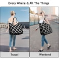 thumbnail image 2 of Retro Plaid Pattern Weekender Bag Vintage Travel Tote with Rustic Checkered Print, Moroccan Geometric Aesthetic, Carry-On Duffel for Women, 2 of 5