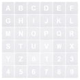 thumbnail image 1 of Plantillas de letras y números Uxcell de 1 pulgada, 2.5" de ancho, reutilizables, set de 36 con anillo, color blanco, 1 of 7