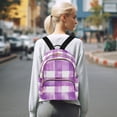thumbnail image 7 of FORMRS Mini Backpack Purse for Women Travel Daypack Casual Shoulder Bag, Purple and White Pattern, 7 of 7