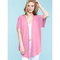 thumbnail image 3 of Made by Johnny Women's Kimono Style Short Sleeve Dolman Cardigan XXXXL PINK, 3 of 6